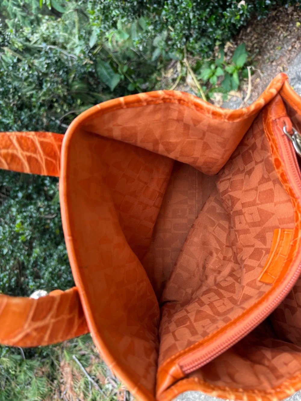 Furla Wicker Croc Embossed Tote Bag